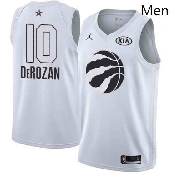 Mens Nike Jordan Toronto Raptors 10 DeMar DeRozan Swingman White 2018 All Star Game NBA Jersey